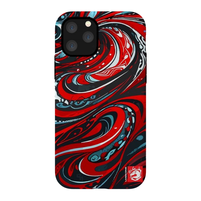 iPhone 11 Pro StrongFit Red Wave Pattern by LM2Kone