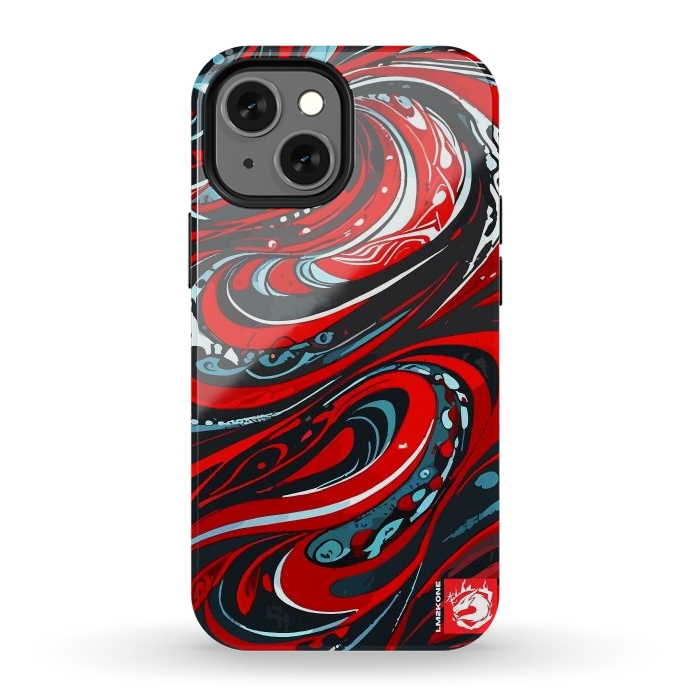 iPhone 12 mini StrongFit Red Wave Pattern by LM2Kone