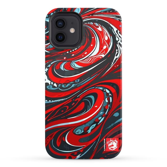 iPhone 12 StrongFit Red Wave Pattern by LM2Kone