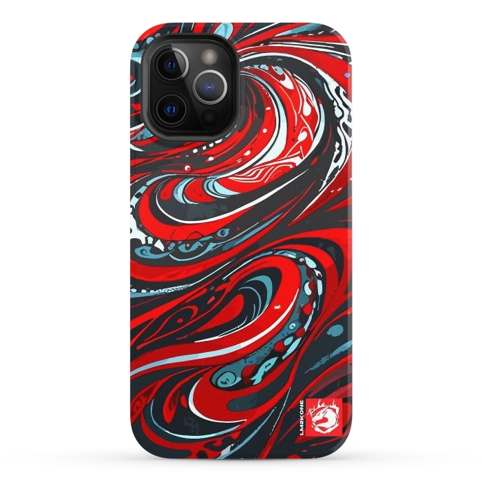 iPhone 12 Pro StrongFit Red Wave Pattern by LM2Kone