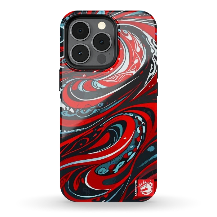 iPhone 13 pro StrongFit Red Wave Pattern by LM2Kone