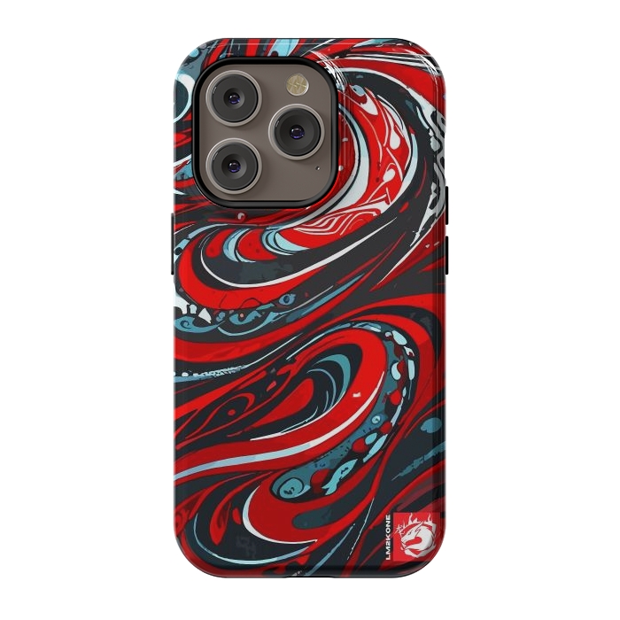 iPhone 14 Pro StrongFit Red Wave Pattern by LM2Kone