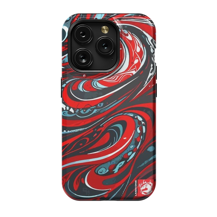 iPhone 15 Pro StrongFit Red Wave Pattern by LM2Kone