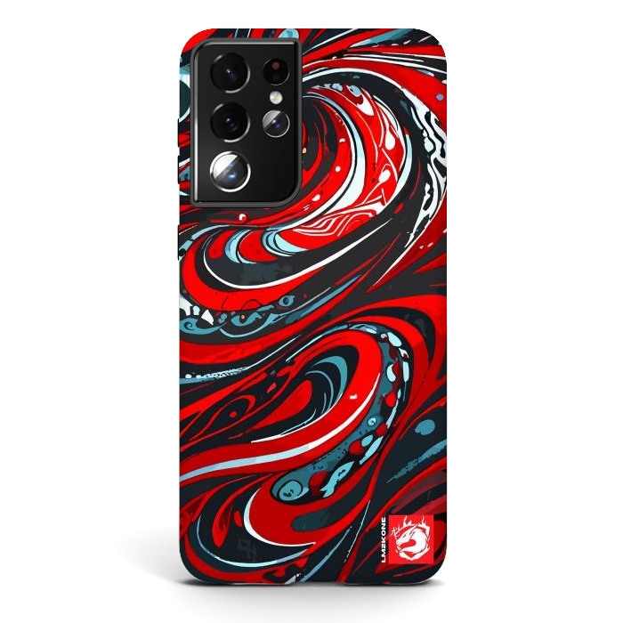 Galaxy S21 ultra StrongFit Red Wave Pattern by LM2Kone