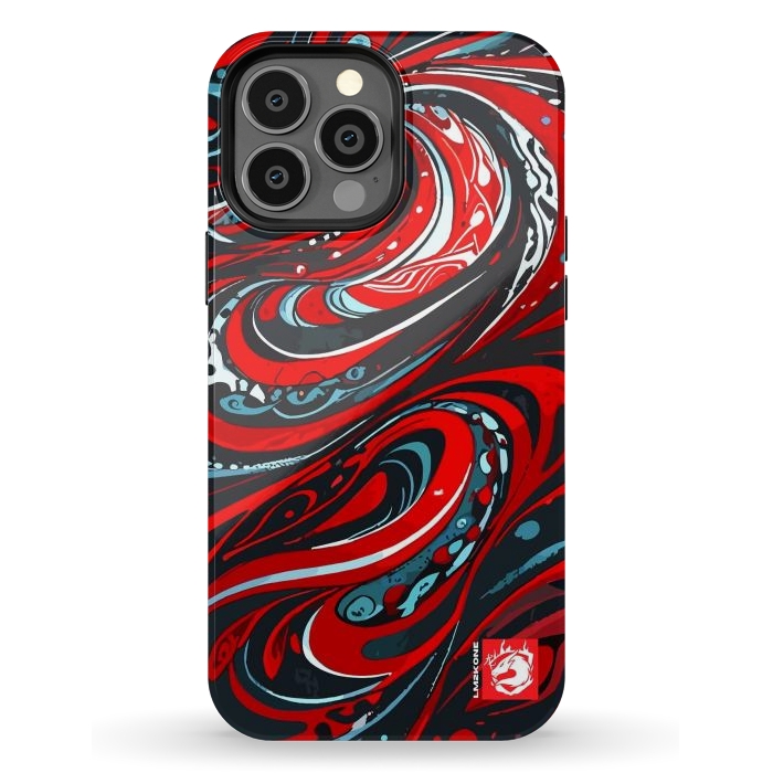 iPhone 13 Pro Max StrongFit Red Wave Pattern by LM2Kone