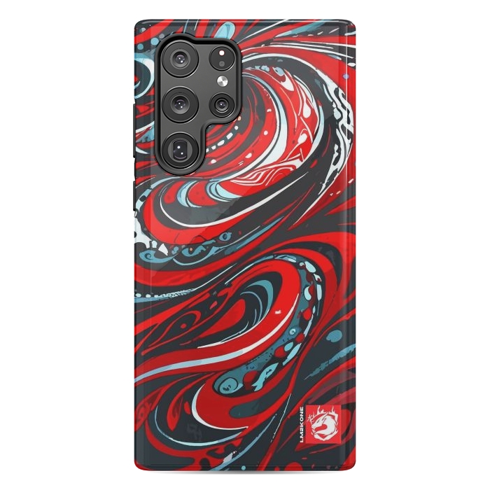 Galaxy S22 Ultra StrongFit Red Wave Pattern by LM2Kone