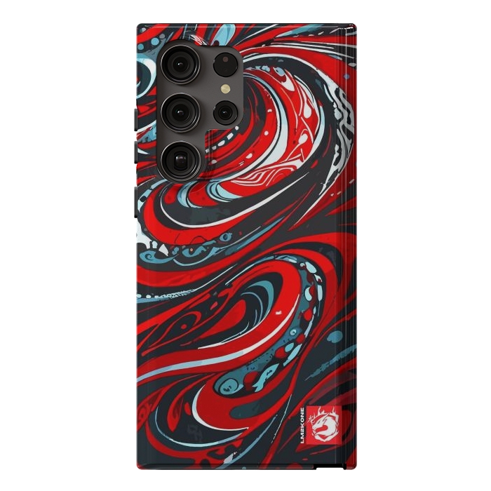 Galaxy S23 Ultra StrongFit Red Wave Pattern by LM2Kone