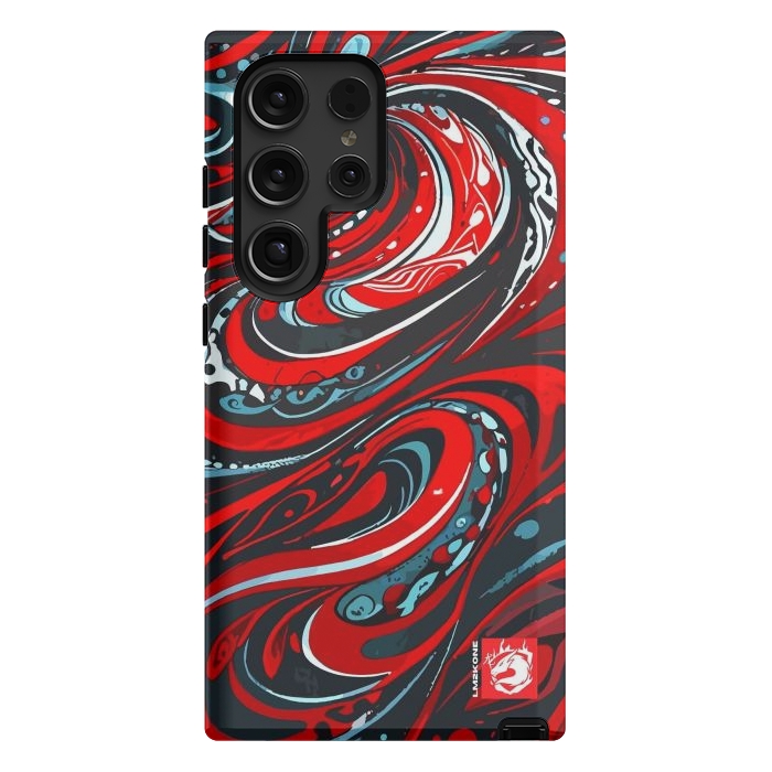 Galaxy S24 Ultra StrongFit Red Wave Pattern by LM2Kone