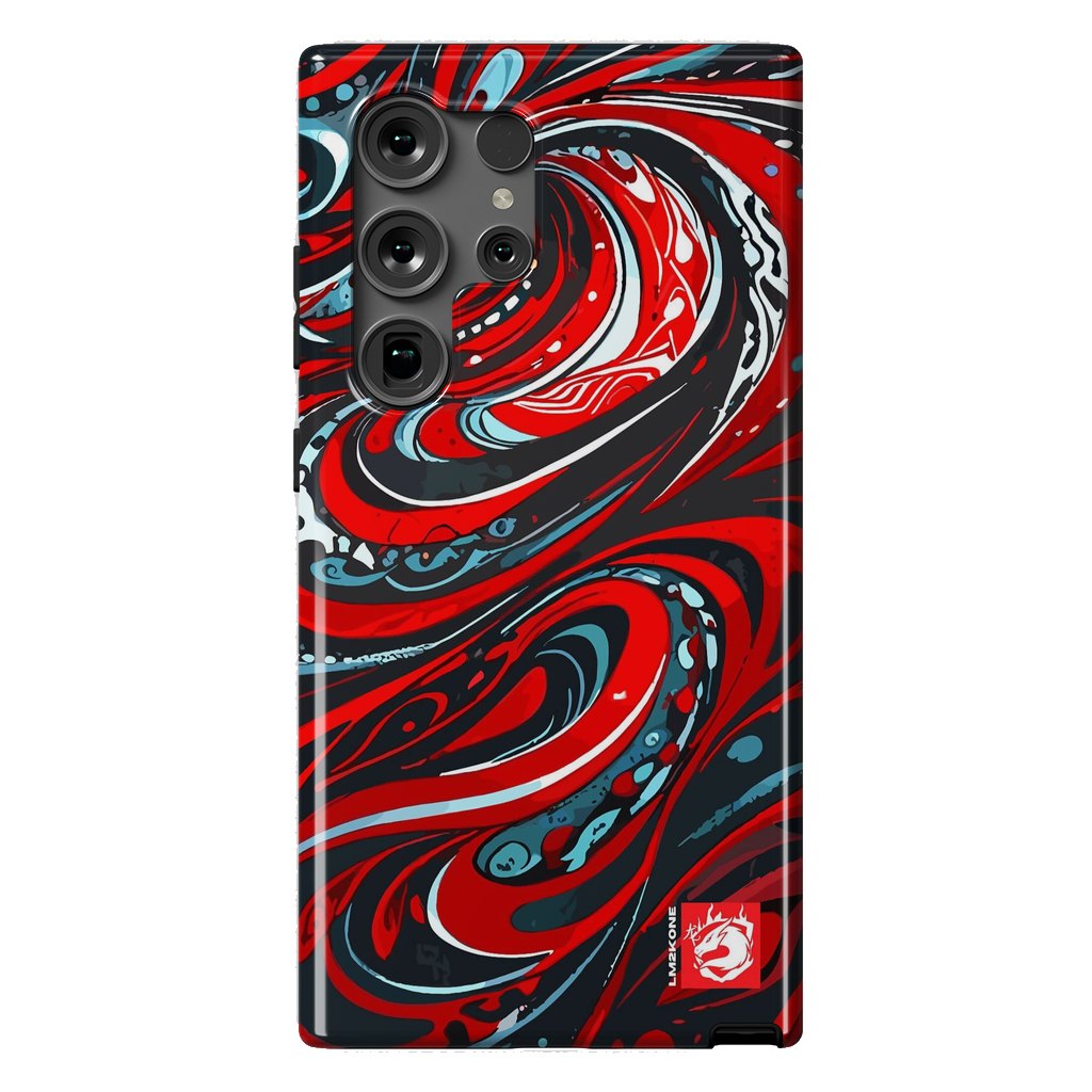 Galaxy S24 Ultra StrongFit Red Wave Pattern by LM2Kone