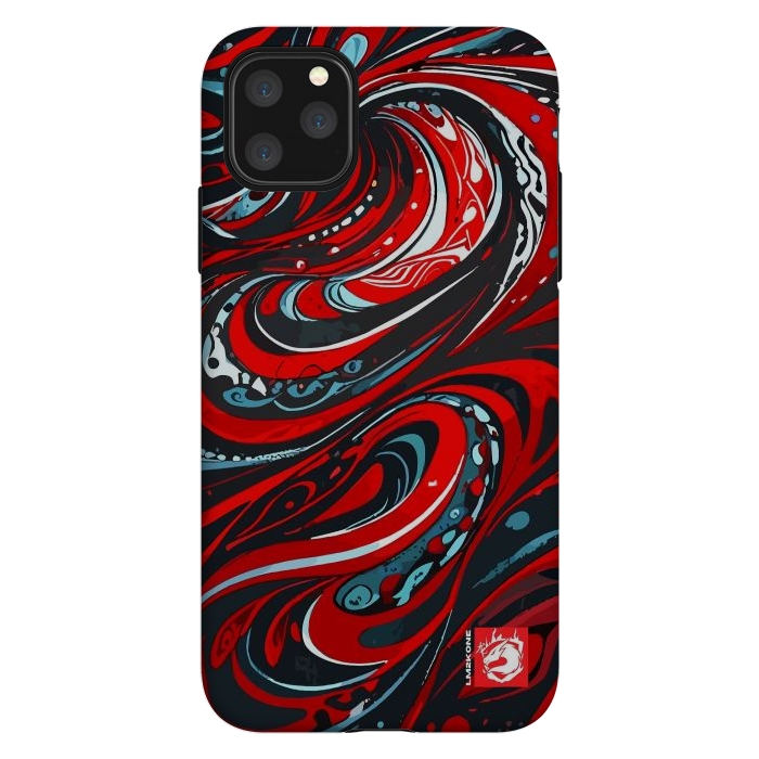 iPhone 11 Pro Max StrongFit Red Wave Pattern by LM2Kone