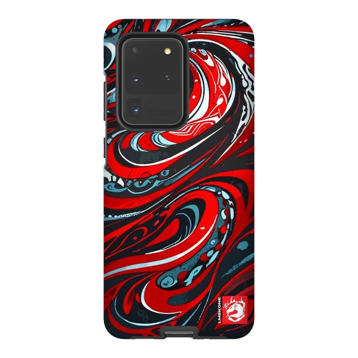 Galaxy S20 Ultra StrongFit Red Wave Pattern by LM2Kone