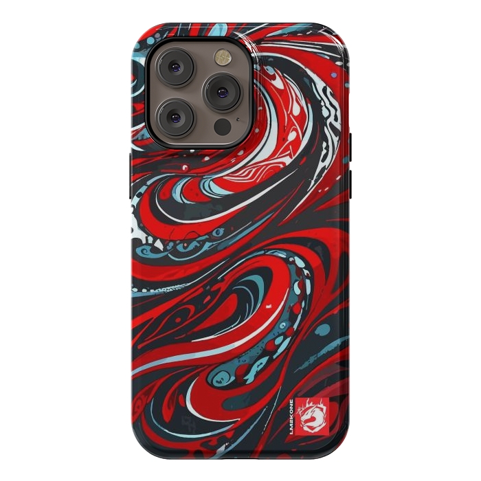 iPhone 14 Pro max StrongFit Red Wave Pattern by LM2Kone