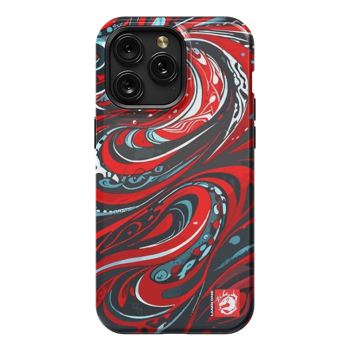 iPhone 15 Pro Max StrongFit Red Wave Pattern by LM2Kone