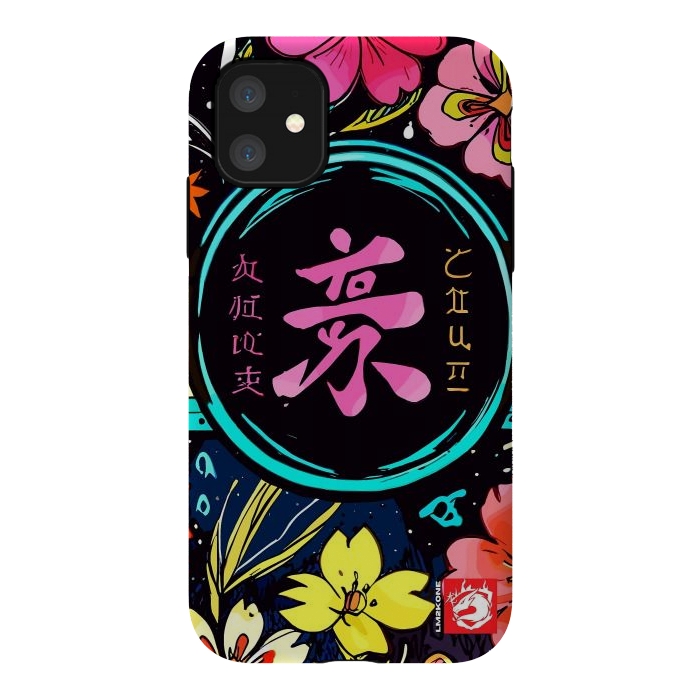 iPhone 11 StrongFit Pink Kanji Flowers Japan  by LM2Kone