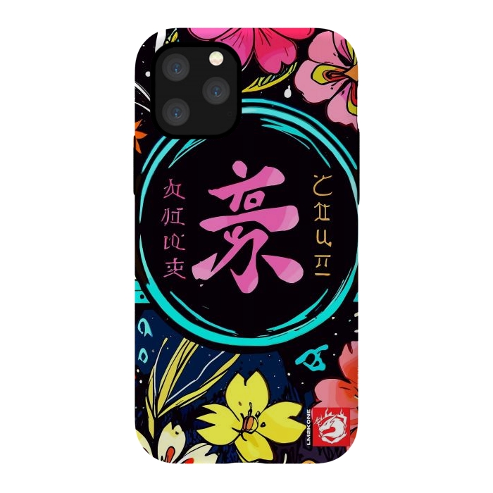 iPhone 11 Pro StrongFit Pink Kanji Flowers Japan  by LM2Kone