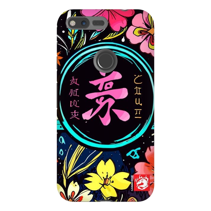 Pixel XL StrongFit Pink Kanji Flowers Japan  by LM2Kone