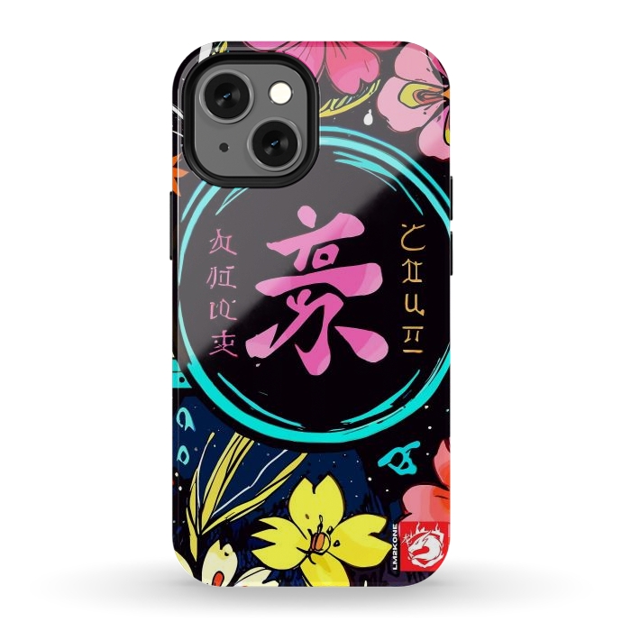 iPhone 12 mini StrongFit Pink Kanji Flowers Japan  by LM2Kone