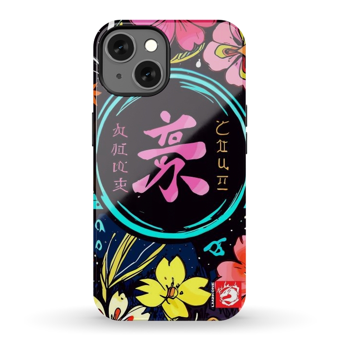 iPhone 13 StrongFit Pink Kanji Flowers Japan  by LM2Kone