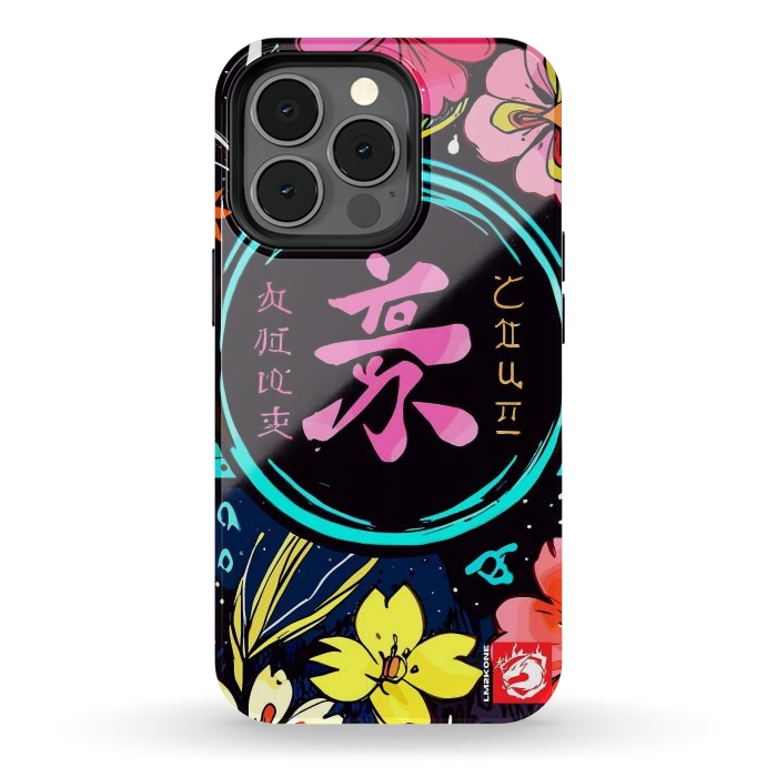 iPhone 13 pro StrongFit Pink Kanji Flowers Japan  by LM2Kone