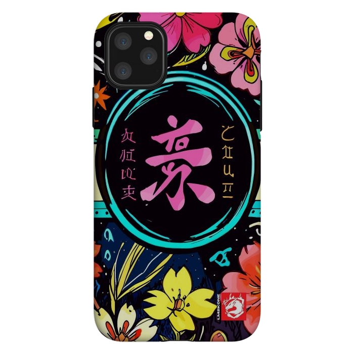 iPhone 11 Pro Max StrongFit Pink Kanji Flowers Japan  by LM2Kone