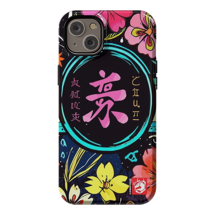 iPhone 14 Plus StrongFit Pink Kanji Flowers Japan  by LM2Kone