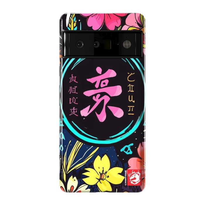 Pixel 6 Pro StrongFit Pink Kanji Flowers Japan  by LM2Kone