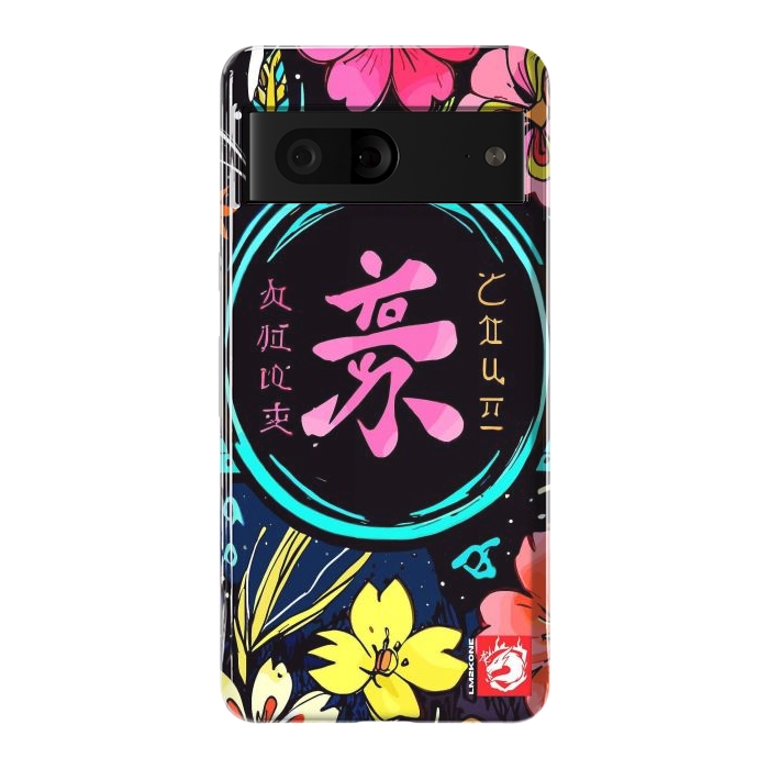 Pixel 7 StrongFit Pink Kanji Flowers Japan  by LM2Kone