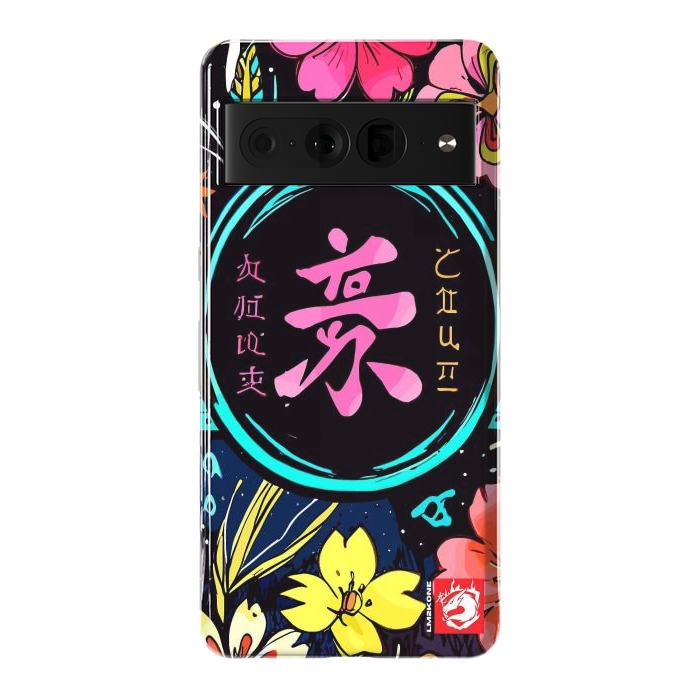 Pixel 7 Pro StrongFit Pink Kanji Flowers Japan  by LM2Kone