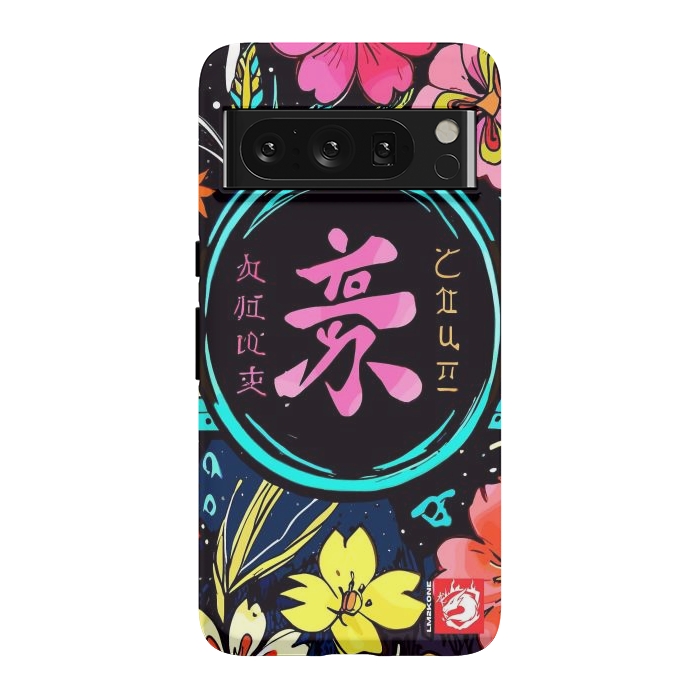 Pixel 8 Pro StrongFit Pink Kanji Flowers Japan  by LM2Kone