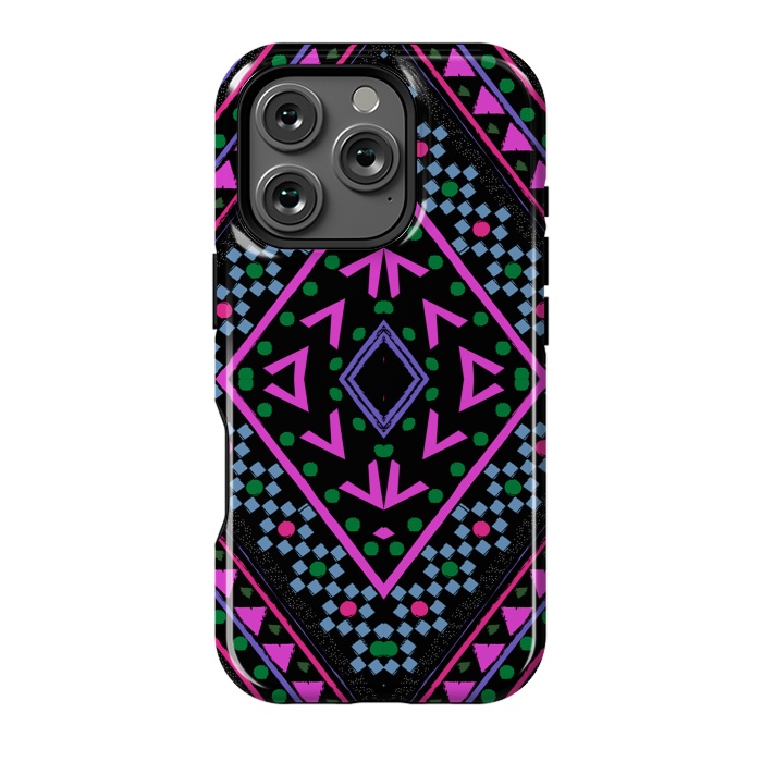 iPhone 16 Pro StrongFit Neon Pattern by Nika Martinez