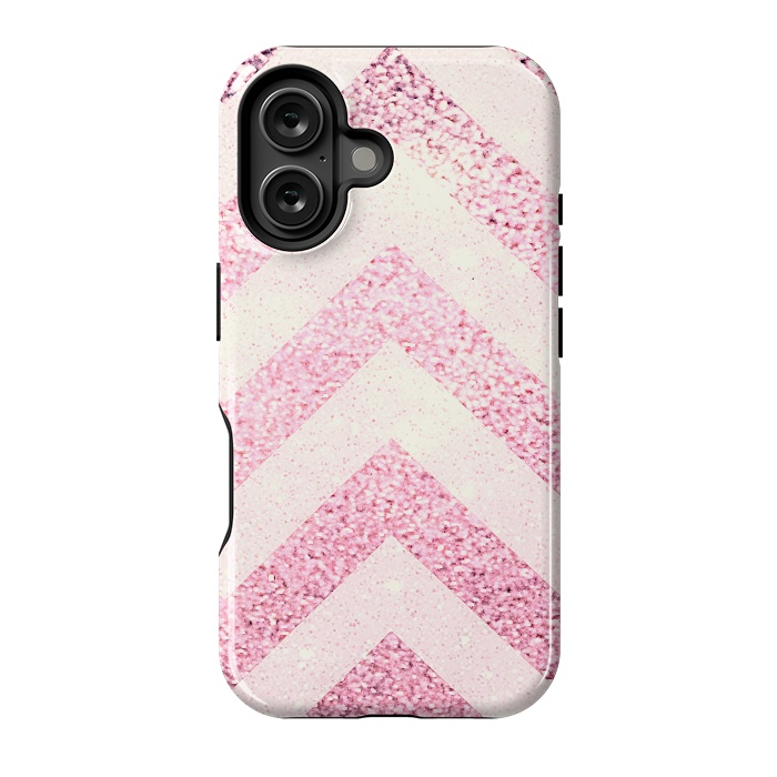 iPhone 16 StrongFit Party Chevron Powder by Monika Strigel