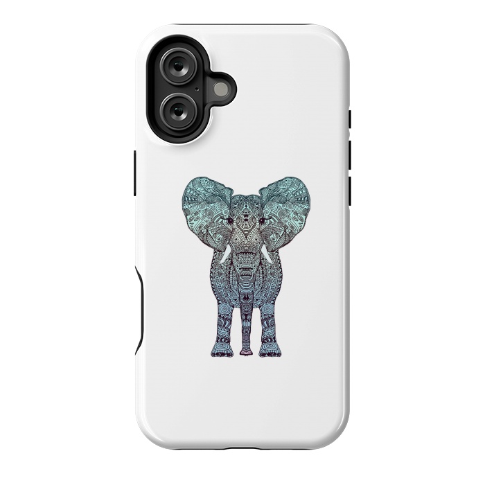 iPhone 16 Plus StrongFit Elephant Blue by Monika Strigel