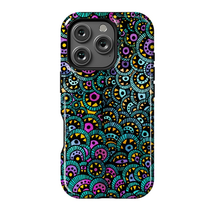 iPhone 16 Pro StrongFit Peacock Tail by Pom Graphic Design