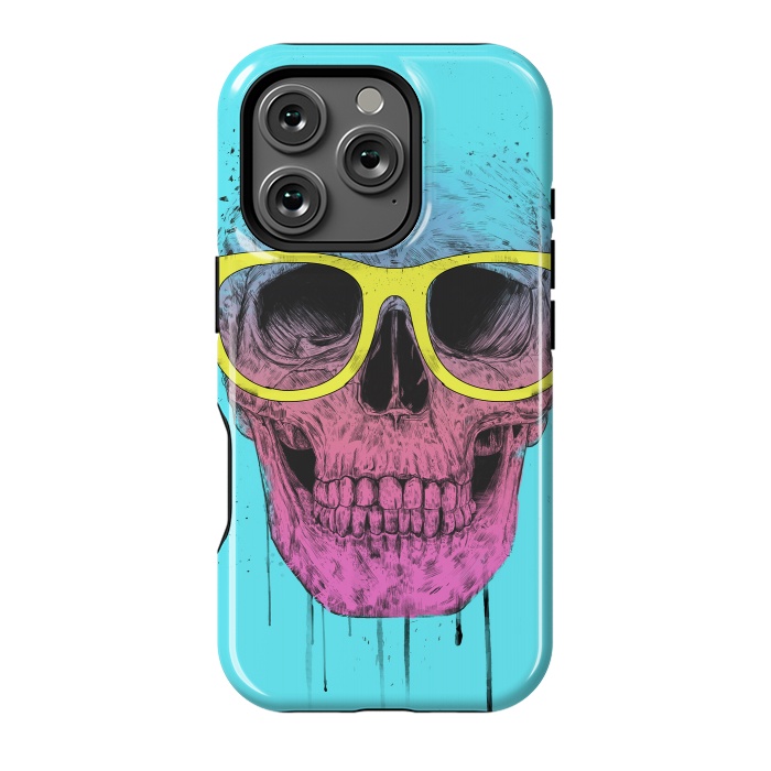 iPhone 16 Pro StrongFit Pop Art Skull With Glasses by Balazs Solti