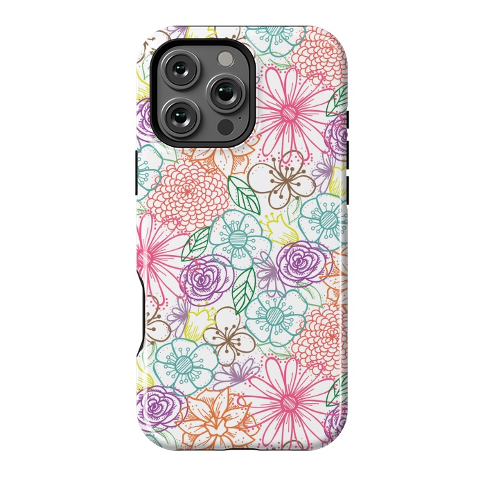 iPhone 16 Pro Max StrongFit Bright Floral by TracyLucy Designs