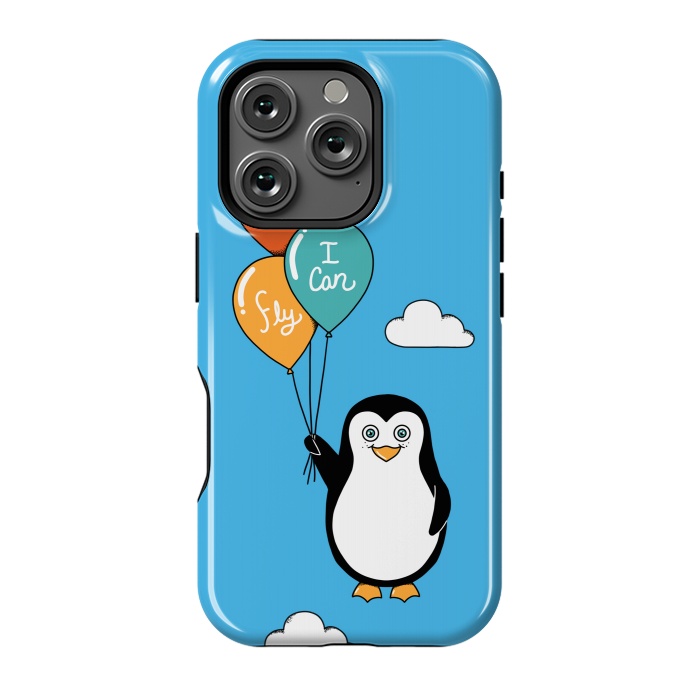 iPhone 16 Pro StrongFit Penguin I Believe I Can Fly by Coffee Man