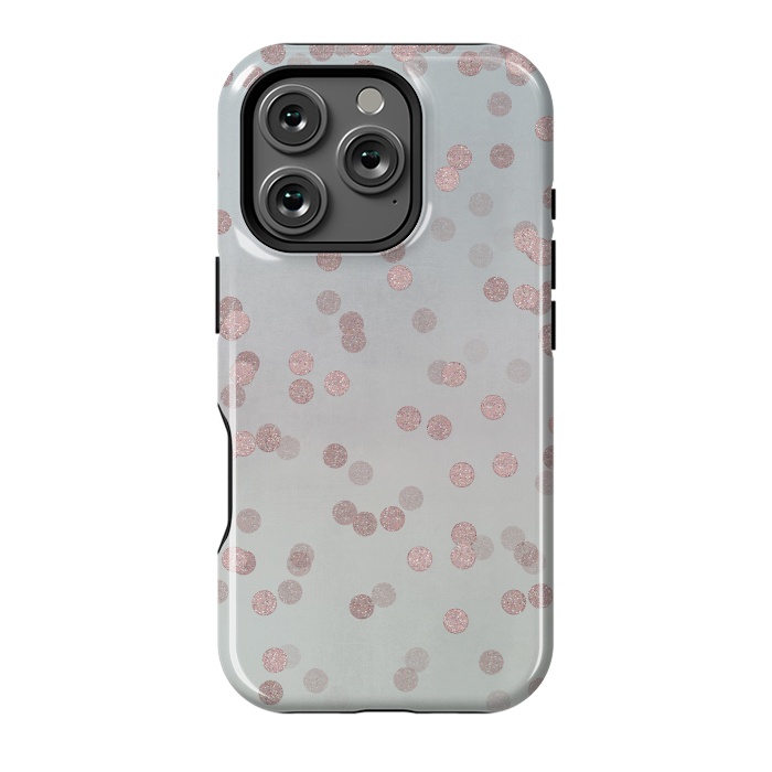 iPhone 16 Pro StrongFit Rose Gold Glitter Dots by Andrea Haase