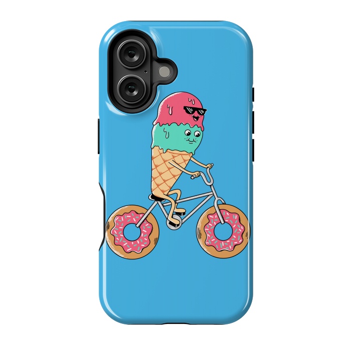 iPhone 16 StrongFit Donut Bicycle Blue by Coffee Man