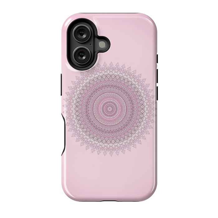 iPhone 16 StrongFit Soft Pink Mandala by Andrea Haase