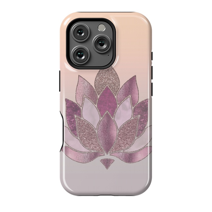 iPhone 16 Pro StrongFit Shimmering Lotus Flower Symbol 2 by Andrea Haase