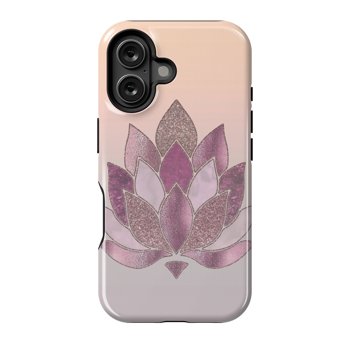 iPhone 16 StrongFit Shimmering Lotus Flower Symbol 2 by Andrea Haase