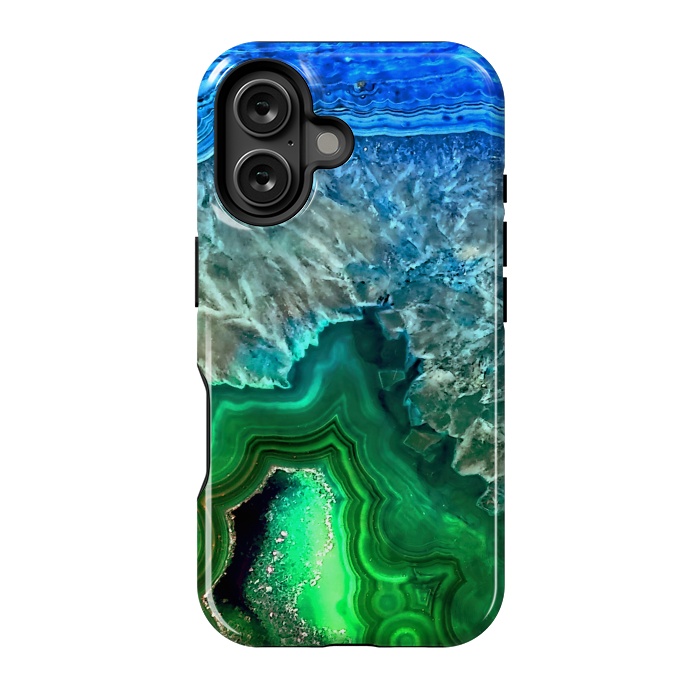 iPhone 16 StrongFit Blue and Green Agate  by  Utart