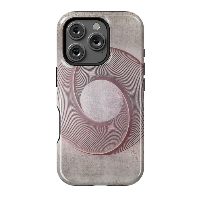 iPhone 16 Pro StrongFit Rose Gold Line Art Circle   by Andrea Haase