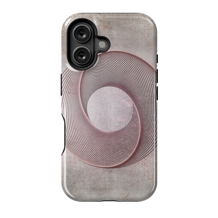 iPhone 16 StrongFit Rose Gold Line Art Circle   by Andrea Haase