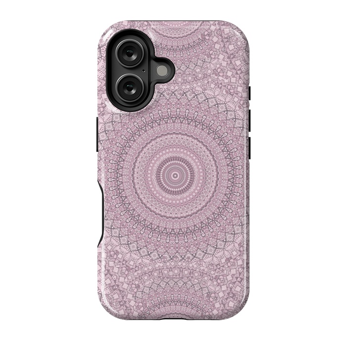 iPhone 16 StrongFit Pastel Pink Mandala Art by Andrea Haase