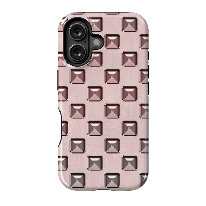 iPhone 16 StrongFit Soft Pink Shiny Gemstones by Andrea Haase