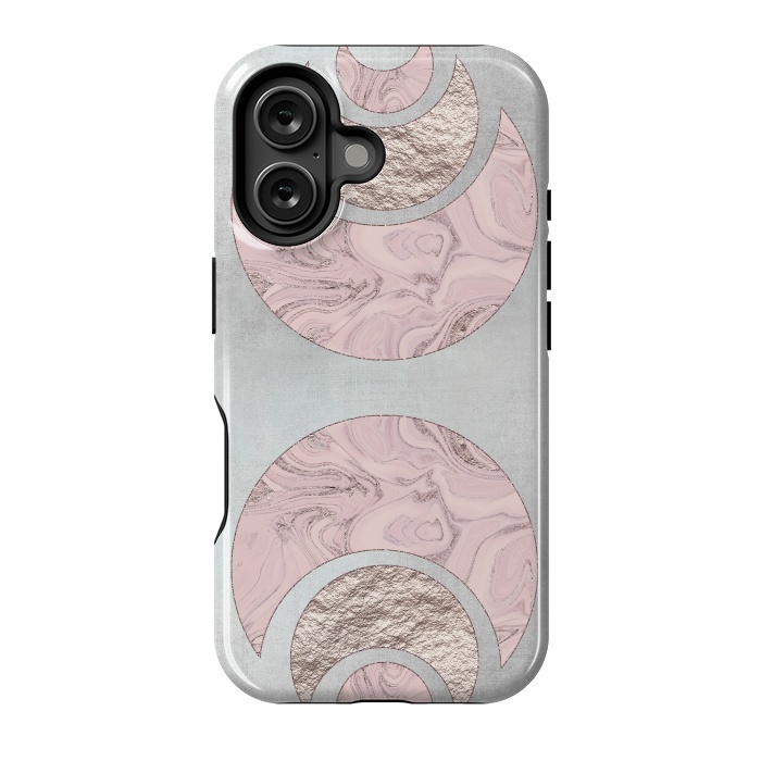 iPhone 16 StrongFit Marble Rose Gold Half Moon by Andrea Haase