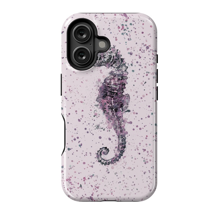 iPhone 16 StrongFit Watercolor Seahorse by Andrea Haase