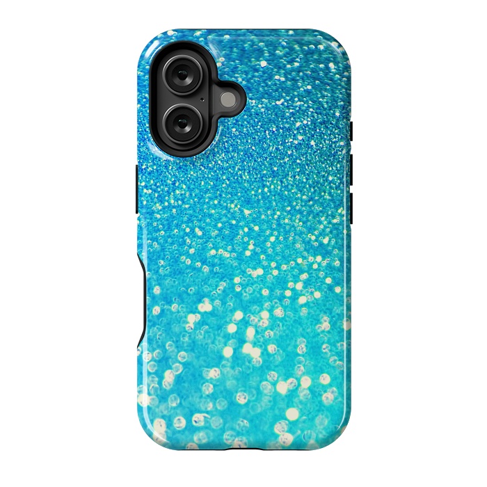 iPhone 16 StrongFit Ocean Azure Blue Glitter by  Utart