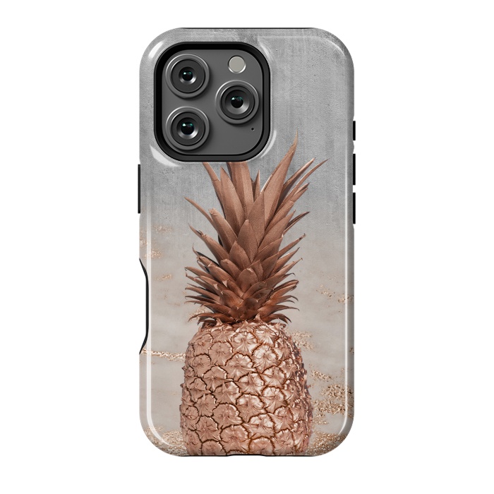 iPhone 16 Pro StrongFit Rose Gold Pineapple and Marble by  Utart